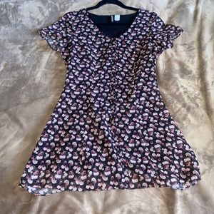 Flower Print Button Up Dress